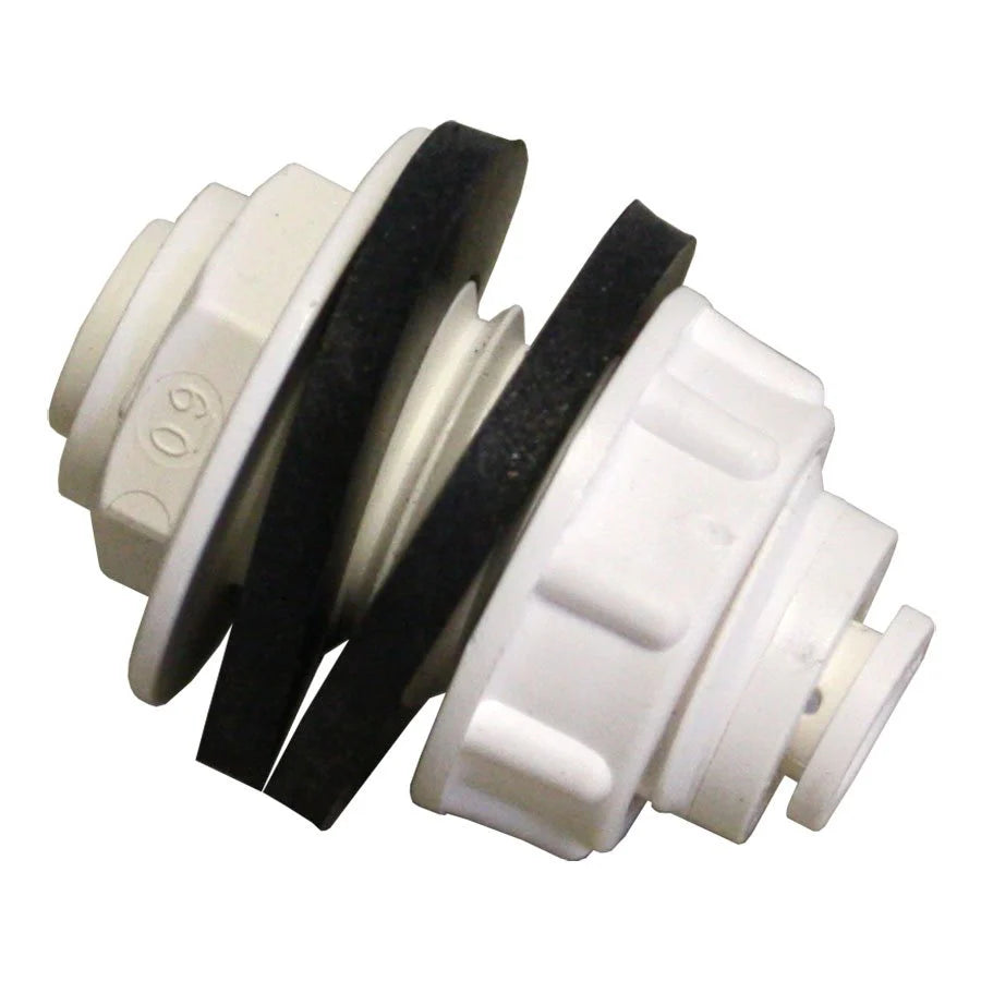 HYDROFOGGER 1/4'' BULKHEAD FITTING + 2 WASHERS WHITE (1)