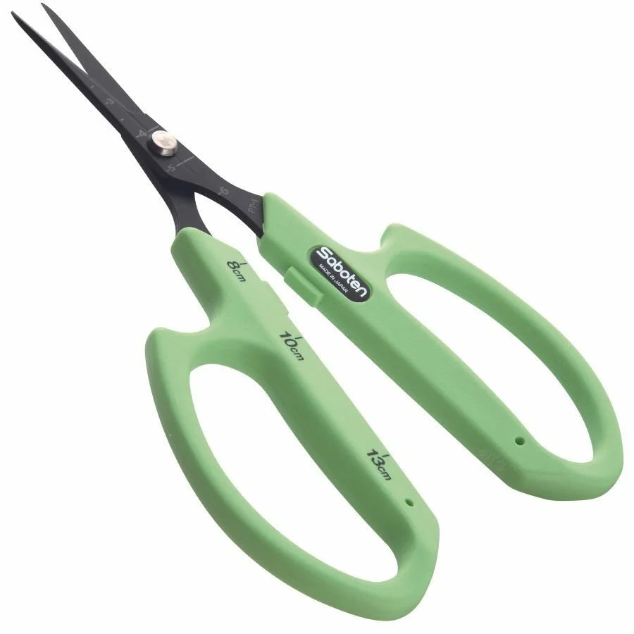 SABOTEN GREEN SCISSOR ROUND TIP ANGLED PT-4 (1)